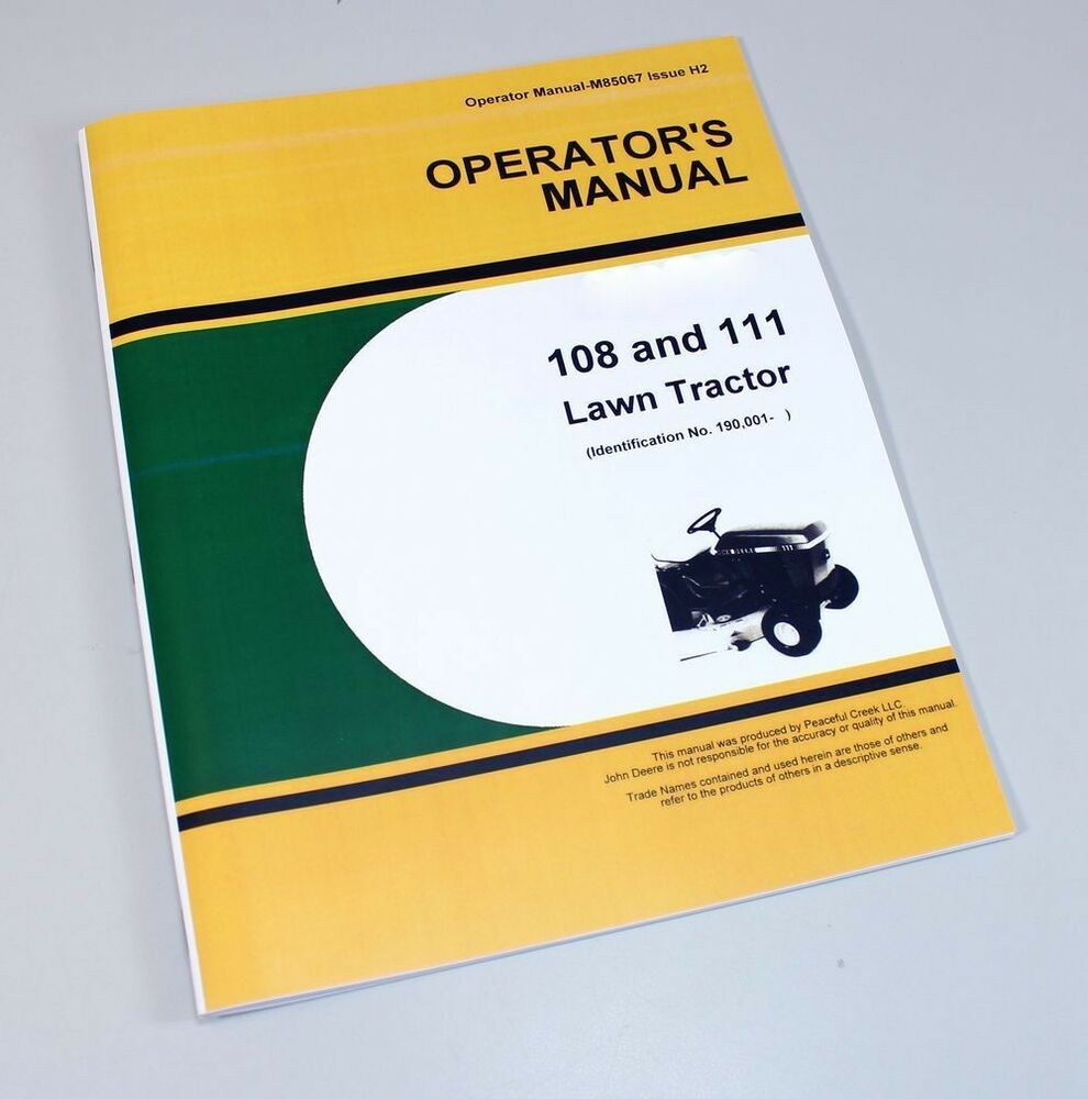 John deere tractor mower manual